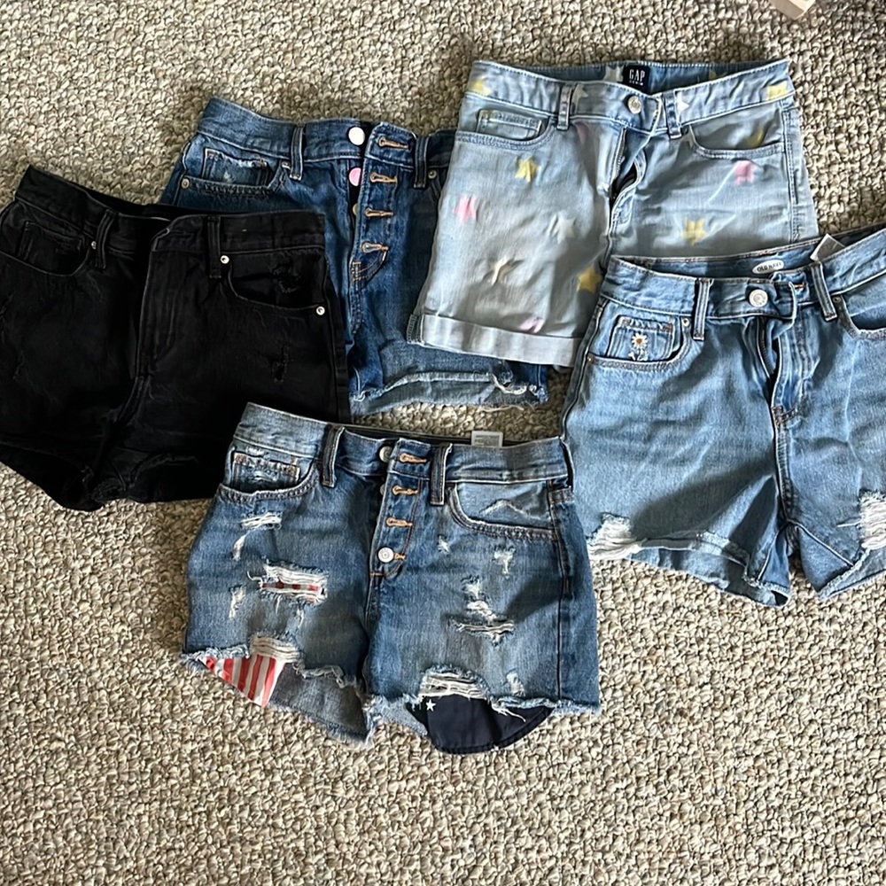 Lot of five pairs of girls size 12 shorts